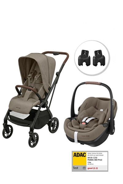 MAXİ-COSİ Leona2-Pebble 360 Pro Tek Elle Katlanabilen Çift Yönlü Seyahat Sistem Bebek Araba Truffle