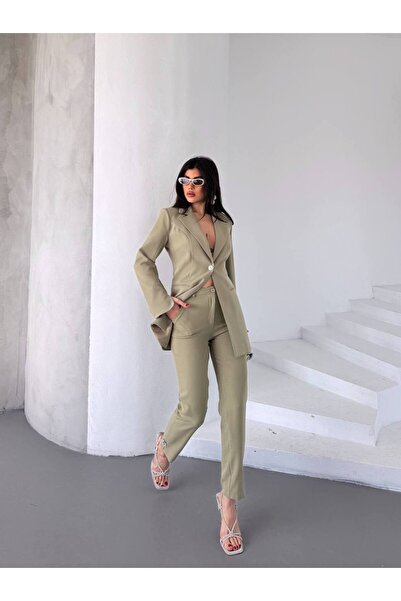 Bella Breeze Kadın Taş Detaylı Ceket Pantolon Takım Elbise