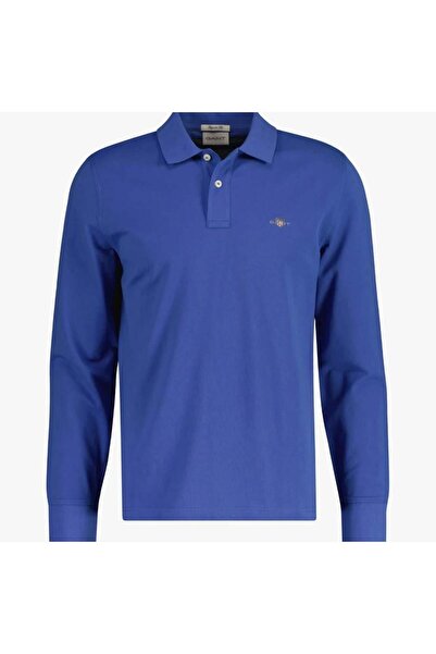 Gant Men's Blue Regular Fit Long Sleeve Polo
