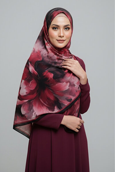 TOFİSA Şal din bumbac din seria Mystic Flora Burgundy - 27988-BORDO