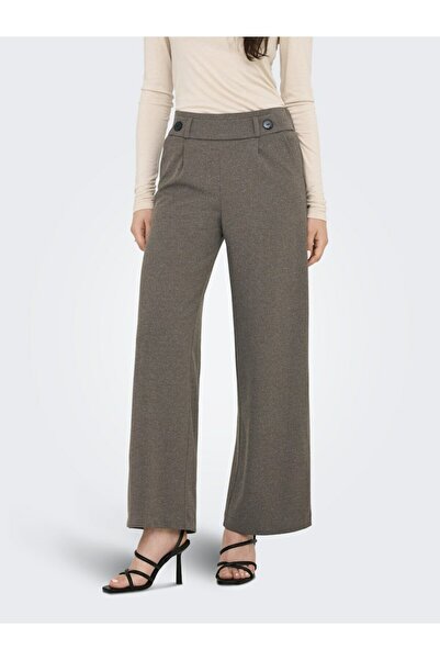 ONLY Women's Brown Jdygeggo Life New Long Pant Jrs Noos Trousers 15208430-Chocolate