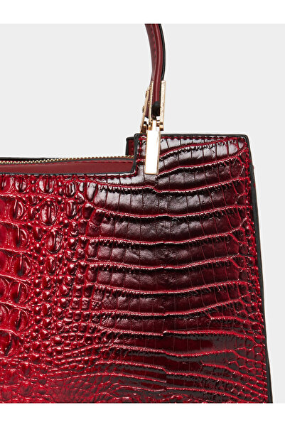 Take Two By Styli Croc Textured Double Top Handle Handbag