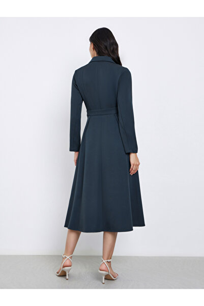 Styli Teal Long Sleeves Midi Blazer Dress