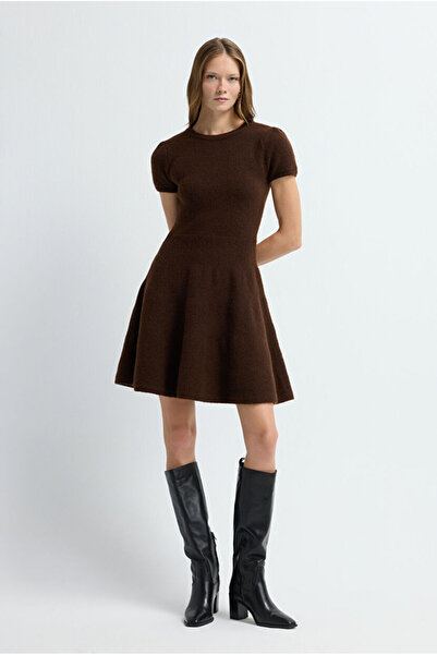 adL Volanlı Kısa Triko Elbise