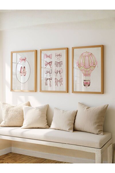 fuart.co Kurdela Babet Balon 3 lü Dijital Baskı Poster Seti (Çerçevesiz)