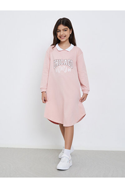 Styli فستان قميصي بطبعة شيكاغو باللون الوردي للمراهقين