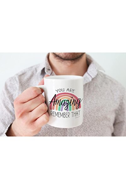 NASAQ Stuff4 'You Are Amazing Remember That' Ceramic Mug - 'Thank You' Design, 11oz, White