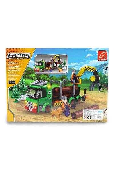 hak-iş oyuncak شاحنة قطع الأشجار الهندسية الإنشائية، مجموعة مكعبات بناء مكونة من 274 قطعة