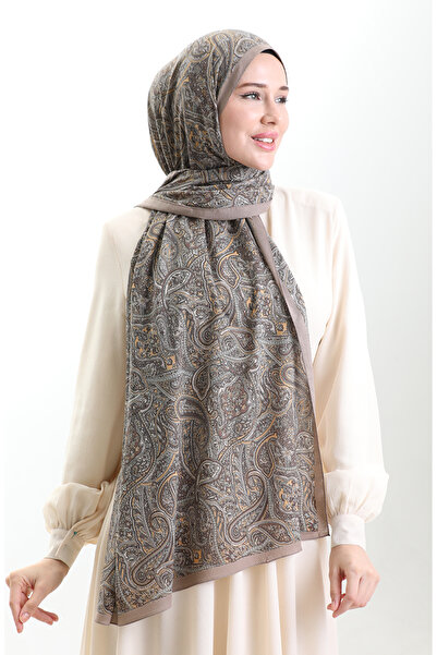 sefamerve Karaca Patterned Mio Shawl 82011-08 Mink Gold