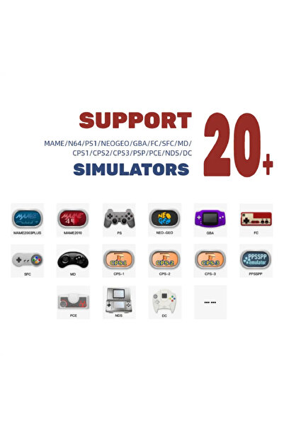 Clavi O30S 64GB portable retro console with games, 4 core @ 1.5GHz, 1GB RAM, 3.5" 640x480, 3000 mAh, black