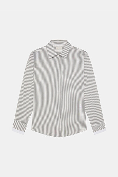 W Collection White Mink Striped Shirt
