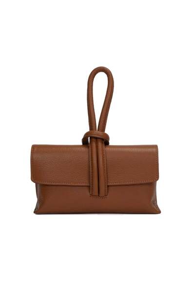 Posete Fagaras Ecaterina Leather Purse - Cognac, 1 Compartment, 2 Pockets, Adjustable Strap max 120 cm