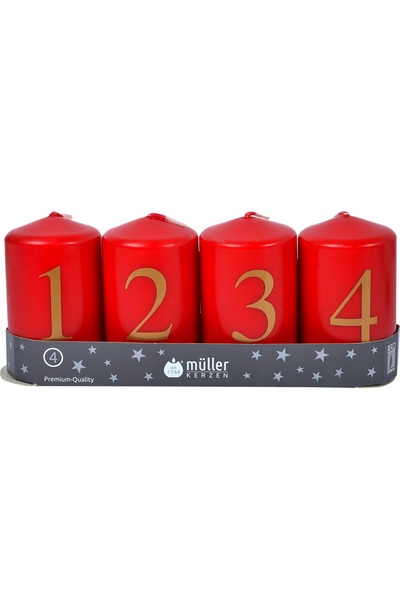 Mueller kerzen set 4 lumanari stalp advent rosu