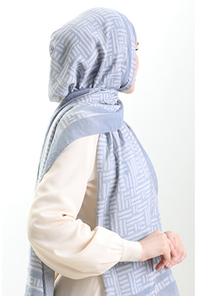 sefamerve Karaca Natural Fiber Shawl 82008-18 Gray Silver Gray