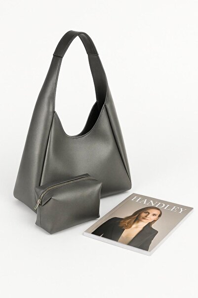 Handley حقيبة كتف نسائية، حقيبة مكياج، طقم مكون من قطعتين مع هدية