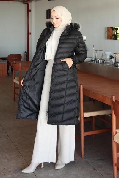 Missvalle Hooded Puffer Coat Black 6155