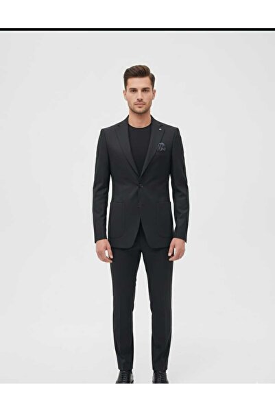 güncüoğlu Slim Fit Black Men's Sports Single Jacket with Pocket