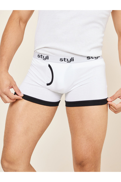 Styli Pack of 2 - Contrast Trim Printed Elastic Waistband Trunks