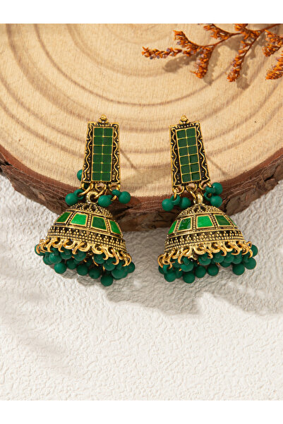 Take Two By Styli Embellished Bell Shape Jhumka Tassel Earrings