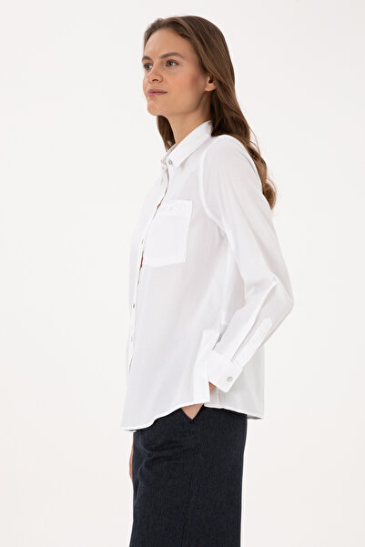 U.S. Polo Assn. Women's White Long Sleeve Shirt 50308971-Vr013