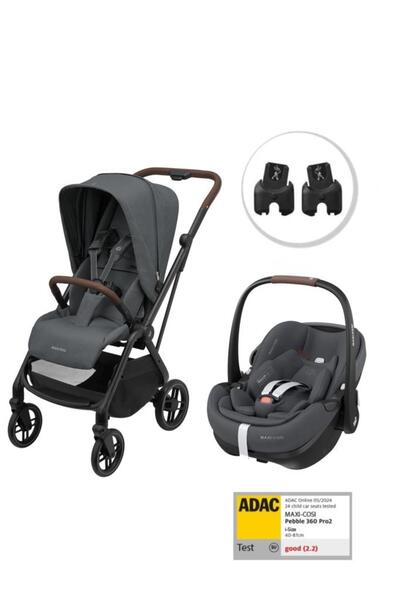 MAXİ-COSİ Leona2-Pebble 360 Pro Tek Elle Katlanabilen Çift Yönlü Seyahat Sistem Bebek Arabası Grap