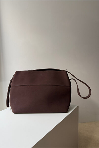 Mupa Shoes Women's Hand and Shoulder Bag Dark Brown Suede