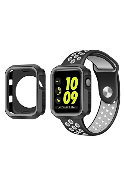Casey Studios Rugged Case for Apple Watch SE/6/5/4 - 44MM, Hard Material, Ultra-Thin, Black/Gray