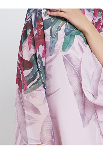 Take Two By Styli Leaf Printed Bell Sleeve A-Line Maxi Dress