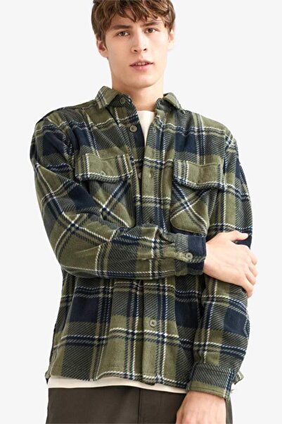DeFacto Regular Fit Checkered Fleece Long Sleeve Shirt (25 Wn)