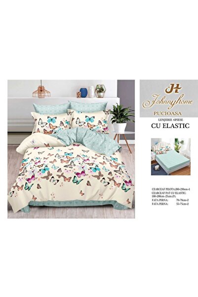 Inovius 6 Piece Luxury Johnny Home Elastic Bed Linen Set Pucioasa DSIPRO123