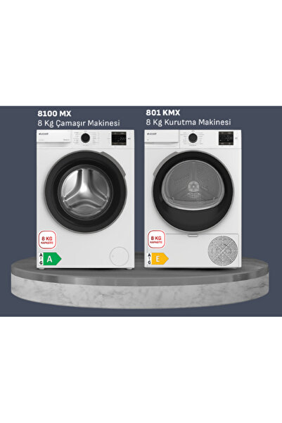 Arçelik İKİLİ FIRSAT SET ÇAMAŞIR&KURUTMA MAKİNASI 8100 MX - 801 KMX