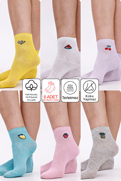 burçak çorap Fruit Embroidered Cotton College, Sports, Sock Socks - Summer Co...