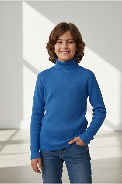 Mcrkids سترة قطنية طويلة الأكمام للأطفال من الجنسين قماش مجدّل KASKORSE أزرق ...