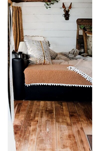 GHZAL Home Collection Tedy Curly Plush Sofa Set with Pom-Poms (4 Pieces) 2 La...