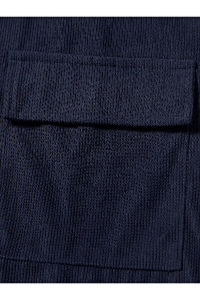 Take Two By Styli Men Navy Blue Corduroy Shirt and Pants Co-ords