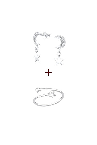 Ayla The Moon and Stars silver set