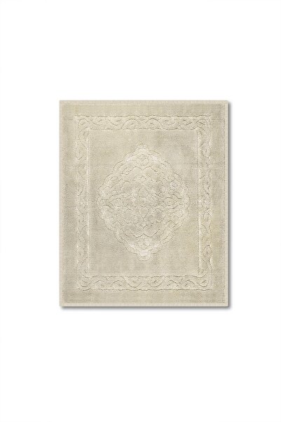 Bluenity Pamukkale Natural Cotton 2-Piece Bath Mat & Carpet Set 60X100+50X60 cm - Beige