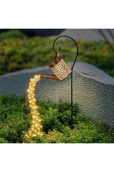 Super Lampă Solară LED Tip Stropitoare, Design Retro, Proiectie Lumină Caldă, 80cm