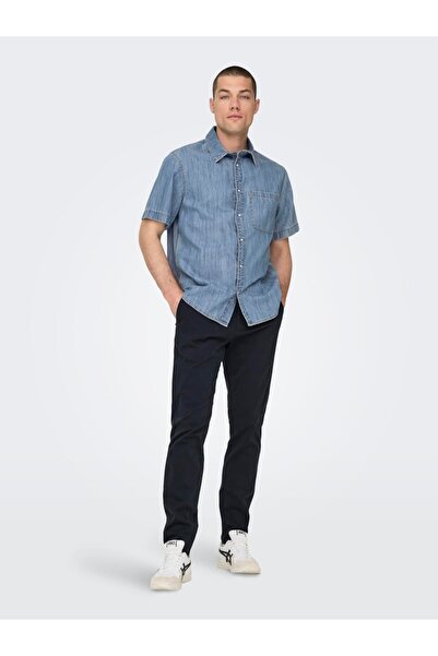 Only & Sons Onscam Chino Pk 6775 Men's Dark Blue Trousers - 22016775