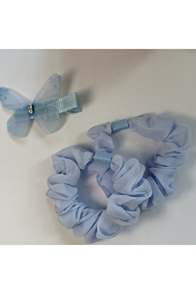 TAKIŞTIR Butterfly Detailed Set of 2 Girls' Blue Rubber Buckles