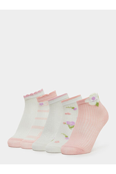 Styli Pack of 5 - Girls Flower Pattern Socks