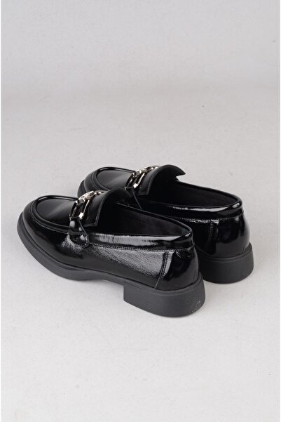 SEÇ KUNDURA Seç 581 Genuine Leather Men's Buckle Shoes Black Patent Leather