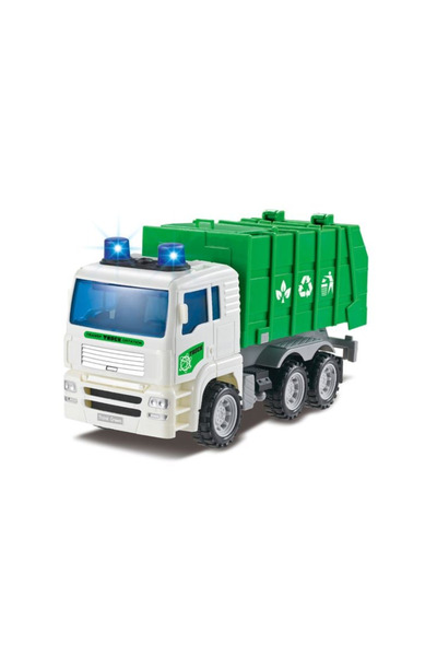 Lumi LUXURY Camion de Deseuri Reciclare Verde cu Sunet si Lumini +3 ani 27x9x...