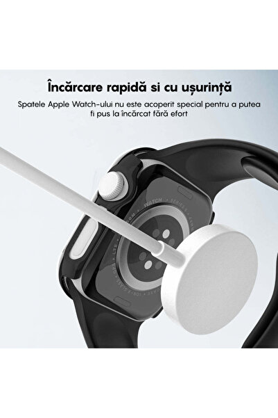 Casey Studios Diamond Case for Apple Watch 9/8/7 - 41MM, Hard Polycarbonate, Ultra-Thin, Black