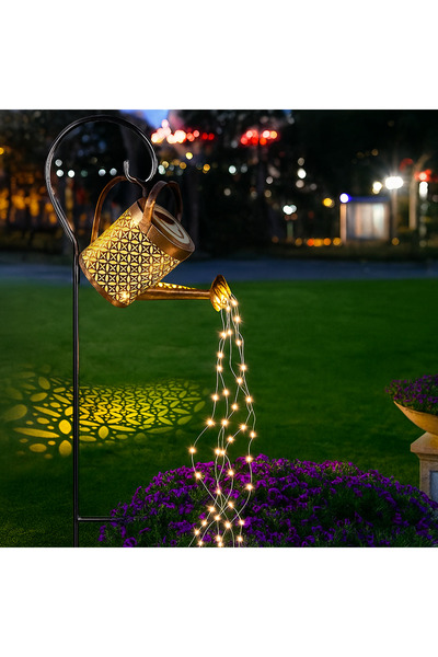 Super Lampă Solară LED Tip Stropitoare, Design Retro, Proiectie Lumină Caldă, 80cm