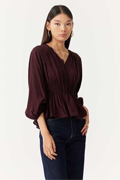 PAULMARK Women's Gather Detailed Blouse