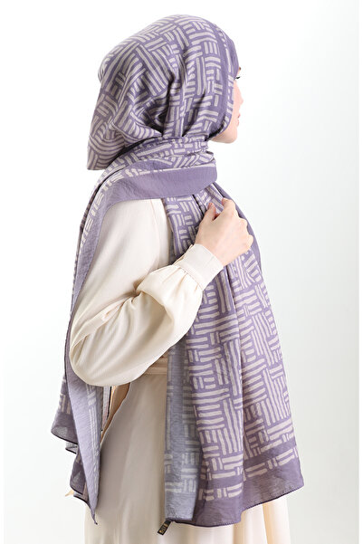 sefamerve Karaca Natural Fiber Shawl 82008-02 Dark Lilac Stone