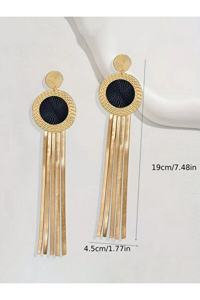 Take Two By Styli Circle Tassel Metal Earrings
