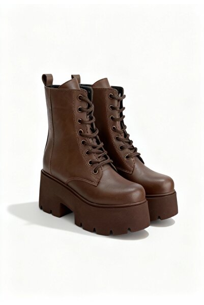 Satenora Leon Brown Lace-Up Boots