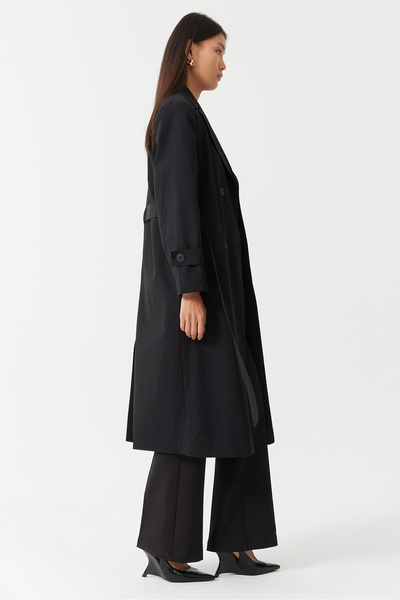 PAULMARK Kadın Kruvaze Trençkot